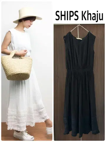 SHIPS Khaju 레이스 x 자수 맥시 원피스 새상품급