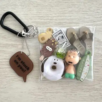 가챠 파우치 하와이 기념품 스누피 라이너스 그린
