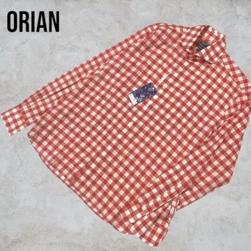 orian 미사용 새상품 이탈리아제 빨간색 깅엄 체크 블록 체크 L