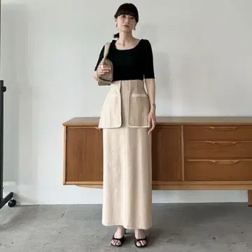 CLANE ATTACH FLAP SKIRT 베이지
