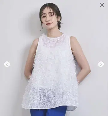 [새상품] [미착용] 유나이티드 애로우즈 컷 자카드 튜닉 블라우스