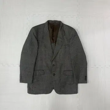 테일러드 자켓 글렌체크 무늬 빨간색 라인 트위드 그런지 클래식