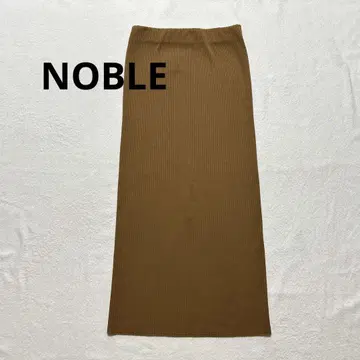 새상품급 NOBLE 토탄 골지 타이트 스커트 40 카멜