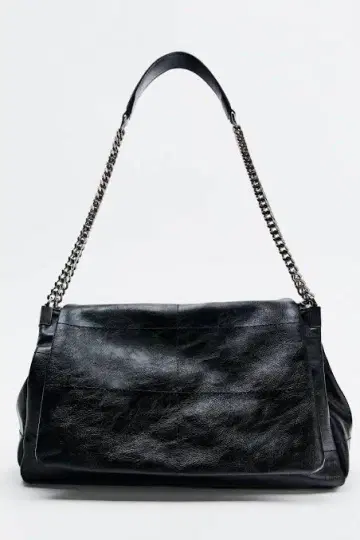 ZARA 블랙 가죽 숄더백
