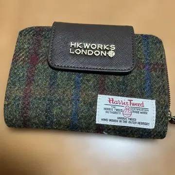 HK WORKS LONDON 접이식 지갑 Harris Tweed 새상품급