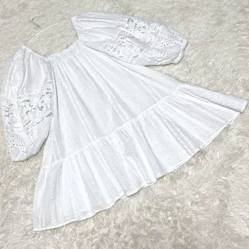 스픽앤스팬 튜닉 블라우스 셔츠 자수 레이스