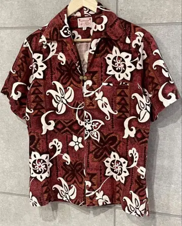 초기 HAWAIIAN DENIME 드님 지퍼 업 알로하 셔츠 S