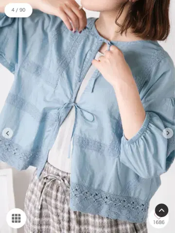 사만사 모스모스 패치워크 레이스 블라우스