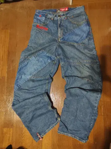 90년대 RocaWear 패치워크 와이드 데님 팬츠