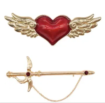 카드캡터 사쿠라 전 브로치 cc 사쿠라 하트 소드