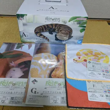 제일복권 파충류&양서류 A상 푸른혀도마뱀 피규어 클리어 파일 타월