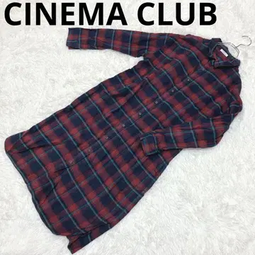 CINEMA CLUB 시네마 클럽(L) 긴팔 셔츠 원피스 체크 무늬