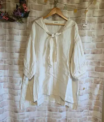 tumugu 츠무구 린넨 세일러풍 튜닉 블라우스