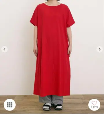 사만사 모스모스 면 린넨 원피스 레드 S 사이즈
