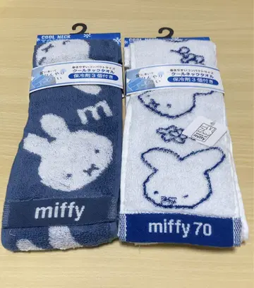 쿨 넥 타월 보냉제 3개 포함 미피 70주년 나인체 블루 2개