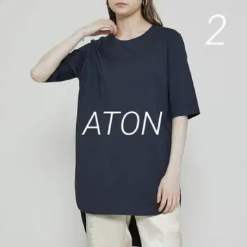 <ATON> ROUND HEM T-SHIRT / 라운드 헴 T셔츠 네이비