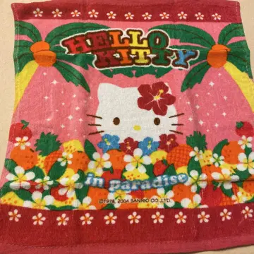 최종 할인! 초 레어 산리오 레트로 하이비스커스 키티 하와이 핸드 타월