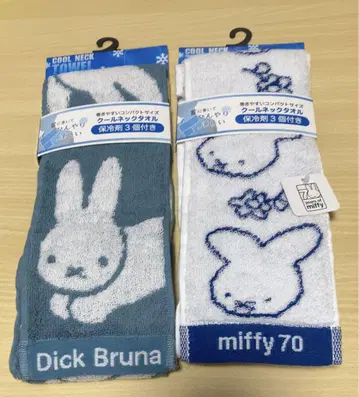 쿨 넥 타월 보냉제 3개 포함 미피 토끼 블루 70주년 블루 2개