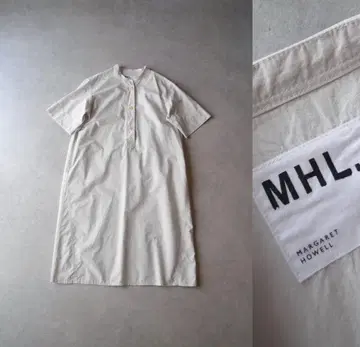 새상품급 MHL. 2.8만 엔 린넨 혼방 밴드 칼라 원피스 마가렛호웰