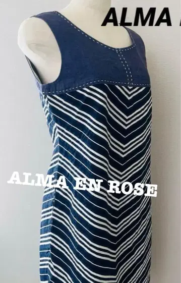 ALMA EN ROSE 스트라이프 슬리브리스 원피스