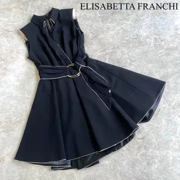 ELISABETTA FRANCHI 이탈리아제 벨트 슬리브리스 원피스