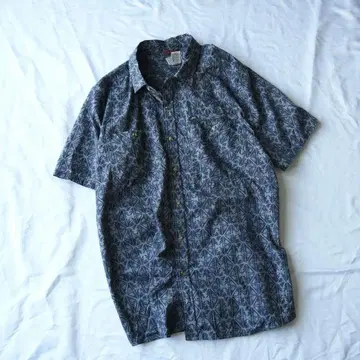 90년대 L.L.Bean 체크 셔츠 반팔 아웃도어 구제 의류 네이비 인기