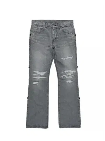 SKINS STUDS DAMAGED DENIM PANTS / BLACK
