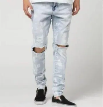 REPRESENT KNEE DESTROYER DENIM BLEACH