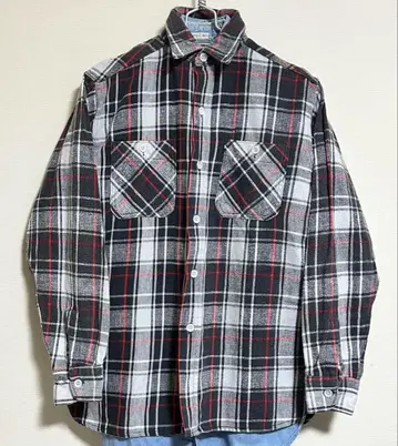 60년대 BRENT 밴드 포함 옷깃 더블 플란넬 셔츠 vintage