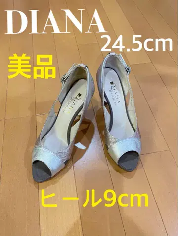 DIANA 실버 오픈토 24.5cm 힐 9cm