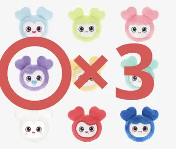 BABY LOVELYS 랜덤 봉제 인형 반지 사나 3개 세트