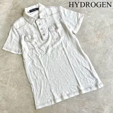 HYDROGEN 로고 자수 코튼 가슴 포켓 반팔 피케 셔츠 골프웨어