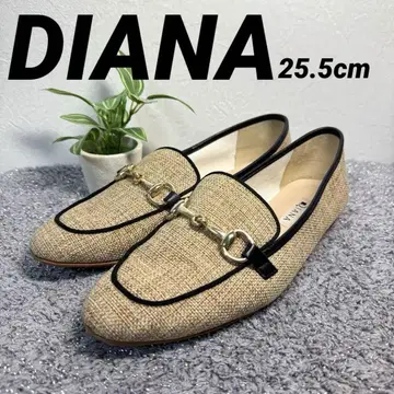 [ DIANA ] 캐주얼 로우힐 플랫 코인 로퍼 25.5cm
