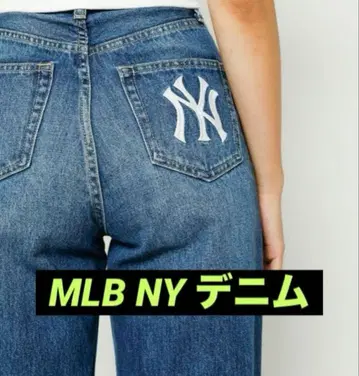 MLB NY 로고 BTTF 다크 블루 부츠컷 데님 S