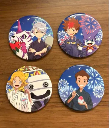 디지몬 크로스워즈 북오프 캔뱃지 아카시 타기루 아마노 유우 등