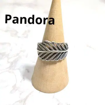 새상품급 판도라 Pandora 은제 실버 925 리프 잎 스톤 반지