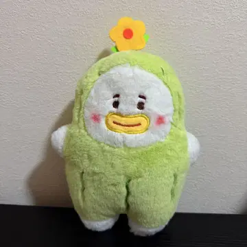 꽃 장식 그린 컬러 봉제 인형