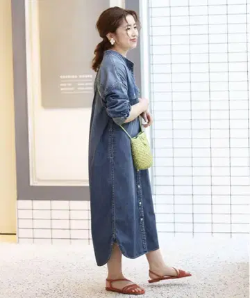 LE DENIM 롱 원피스 [세탁기 사용 가능]