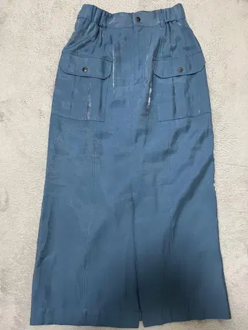 JEANASIS 라메 롱 스커트 슬릿 스커트 블루