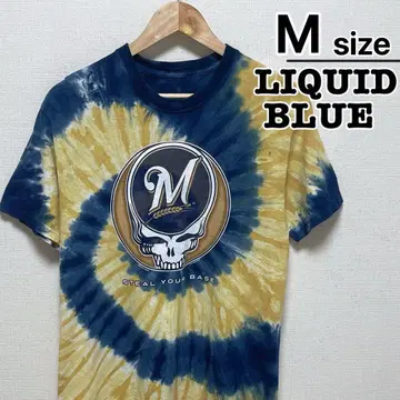 LIQUID BLUE 티셔츠 M 네이비 타이다이 그레이트풀 데드