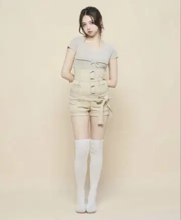앤드메리 퍼티 리본 톱 베이지