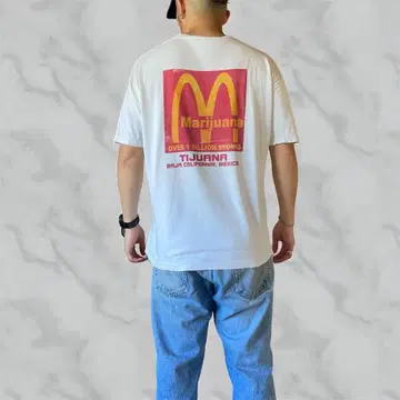 XL 90s 맥도날드 팔로디 마리화나 티셔츠