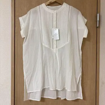 써니 라벨 반팔 블라우스 에어리 코튼 핀턱 드레스 셔츠