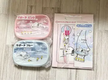 산리오 스누피 뽑기 백참 파우치 볼펜 등 5종 세트