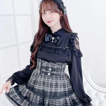 MARS 리본 태국 요크 블라우스 블랙