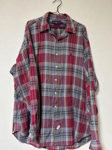 Ralph Lauren 체크 무늬 셔츠 XL 100% 코튼