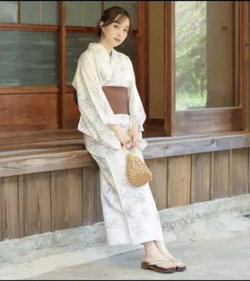 시마무라 여성용 유카타 단품 (오비 없음) 백합 분리형 타입
