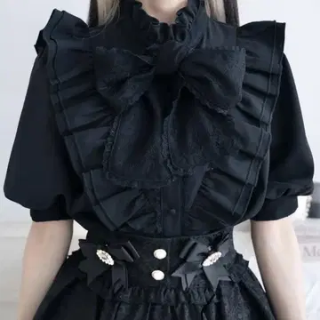 palelfy 팔 엘피 레이스 보타이 블라우스