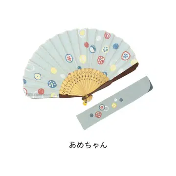 교토 시라타케도 과자 모티브 부채 아메쨩 사탕