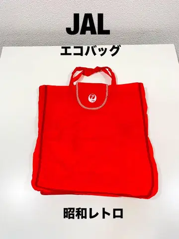 JAL 에코백 빨간색 JAPAN AIR LINES 쇼와 레트로